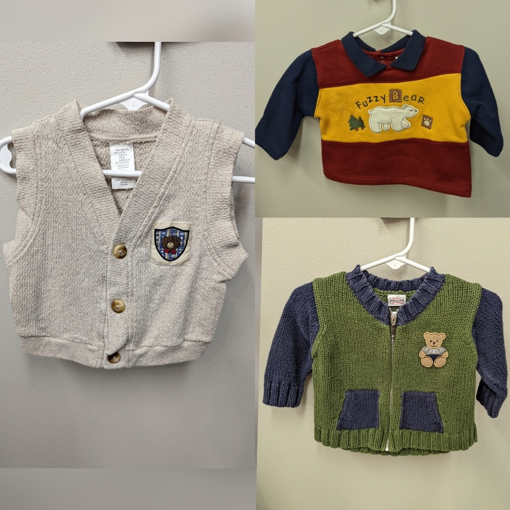 Baby bear vintage tops 3-6m